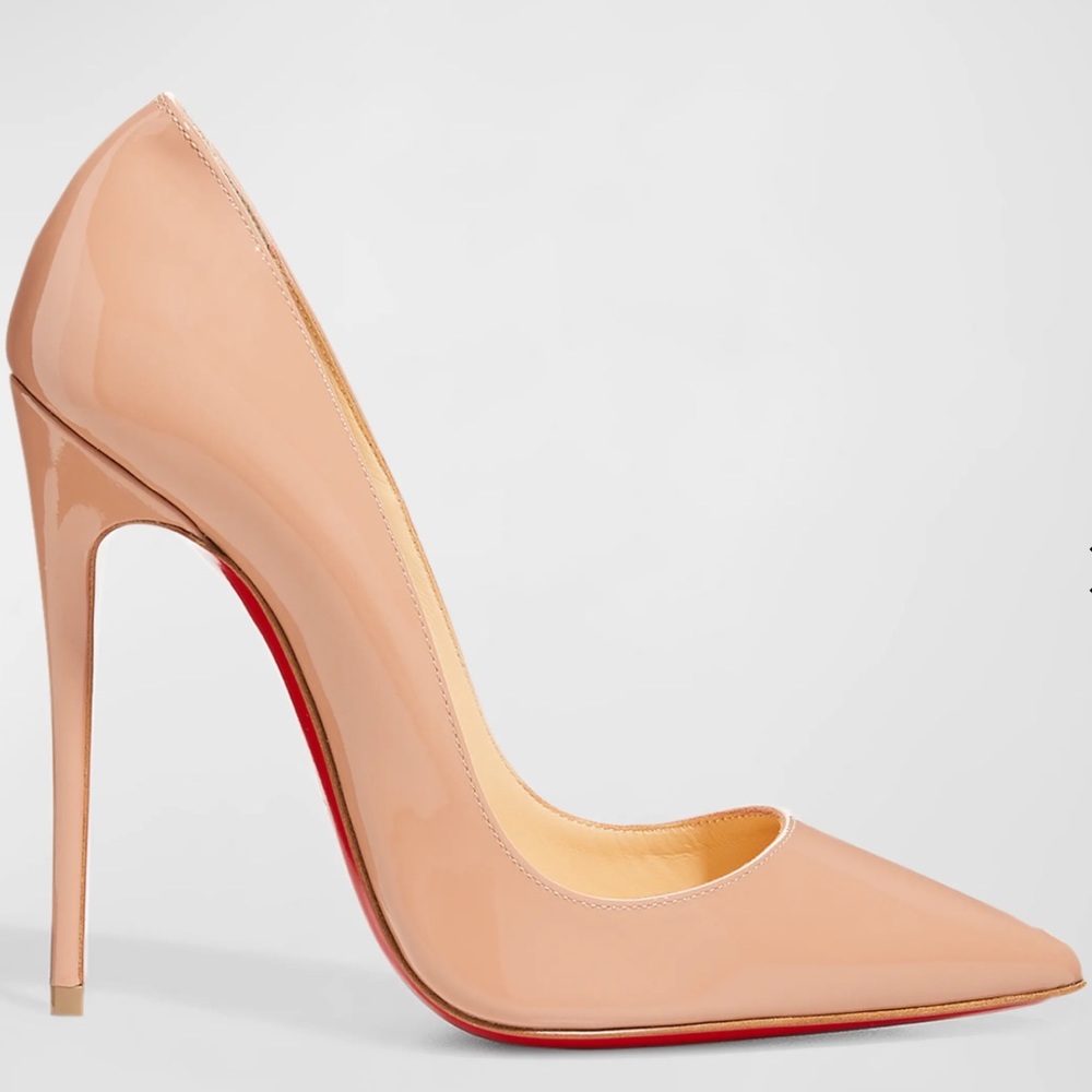 Christian Louboutin So Kate Patent Pointed-Toe Red Sole Pump SIZE 37/7